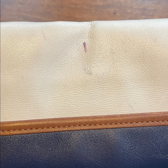 Coach Cream, Blue, and Brown Leather Crossbody Bag - Picture 11 of 16